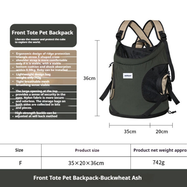 Hands-Free Pet Carrier Backpack - Comfortable & Breathable for Small Dogs & Cats - 图片 8