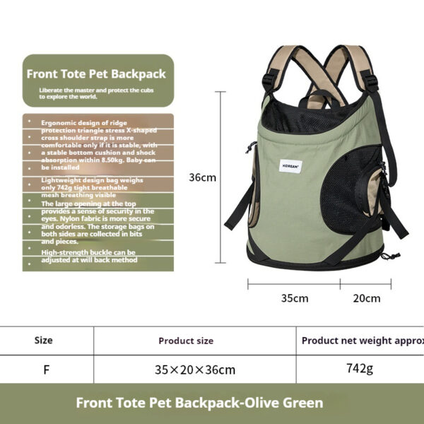 Hands-Free Pet Carrier Backpack - Comfortable & Breathable for Small Dogs & Cats - 图片 7