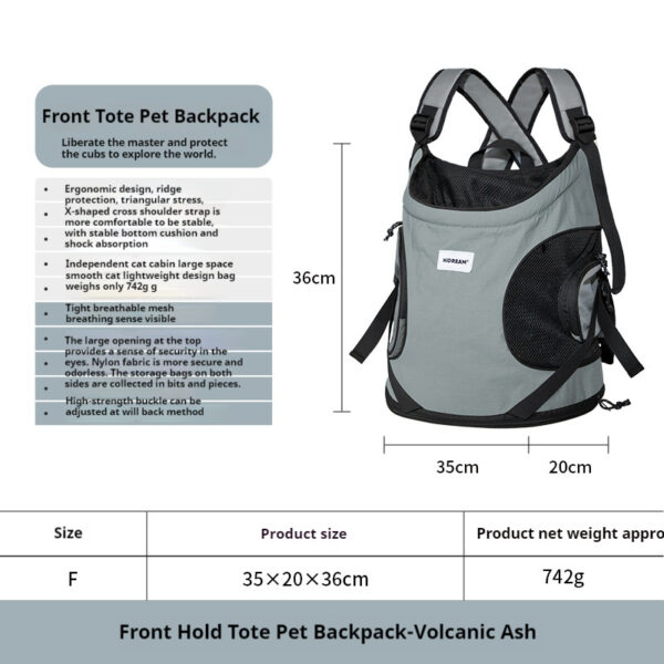 Hands-Free Pet Carrier Backpack - Comfortable & Breathable for Small Dogs & Cats - 图片 5