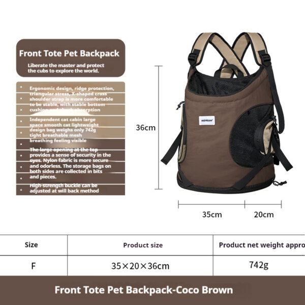 Hands-Free Pet Carrier Backpack - Comfortable & Breathable for Small Dogs & Cats - 图片 4
