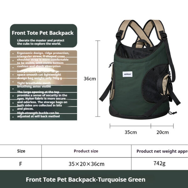 Hands-Free Pet Carrier Backpack - Comfortable & Breathable for Small Dogs & Cats - 图片 3