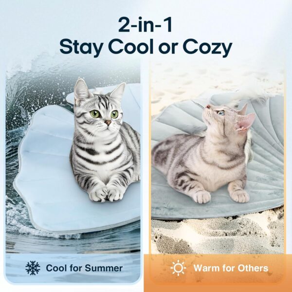 Leaf-Shaped Cooling Pet Mat - Eco-Friendly Dog & Cat Cooling Pad, Portable, Machine Washable for Beds, Crates, Outdoors - Durable & Non-Slip - 图片 3