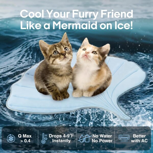 Leaf-Shaped Cooling Pet Mat - Eco-Friendly Dog & Cat Cooling Pad, Portable, Machine Washable for Beds, Crates, Outdoors - Durable & Non-Slip - 图片 4