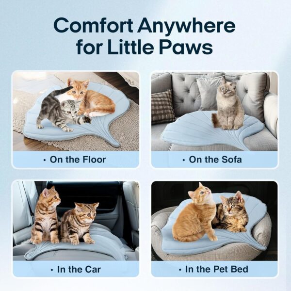 Leaf-Shaped Cooling Pet Mat - Eco-Friendly Dog & Cat Cooling Pad, Portable, Machine Washable for Beds, Crates, Outdoors - Durable & Non-Slip - 图片 5