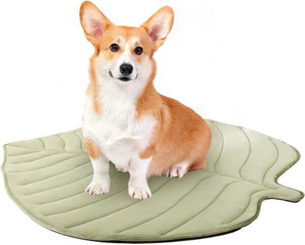 Leaf-Shaped Cooling Pet Mat - Eco-Friendly Dog & Cat Cooling Pad, Portable, Machine Washable for Beds, Crates, Outdoors - Durable & Non-Slip - 图片 8