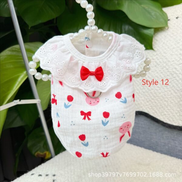 Summer Pet Dresses 3-Pack - Floral Princess Outfits for Small Dogs & Cats Short Description: 3 lightweight breathable dresses with adjustable straps. Perfect for summer! Free shipping worldwide. - 图片 13