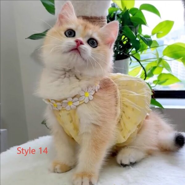 Summer Pet Dresses 3-Pack - Floral Princess Outfits for Small Dogs & Cats Short Description: 3 lightweight breathable dresses with adjustable straps. Perfect for summer! Free shipping worldwide. - 图片 11