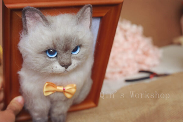 Artisan Custom Needle Felted Pet Portrait | Heirloom Memorial Frame for Cats/Dogs | Handcrafted Wool Keepsake, Unique Personalized Pet Lovers Gift