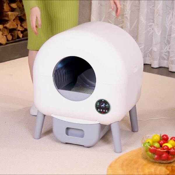 Enclosed Self-Cleaning Cat Litter Box - Large Capacity AutoScooper, Odor-Free Waste Disposal with APP Control & Trash Bags Included