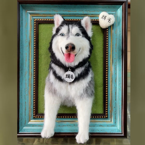 Artisan Custom Needle Felted Pet Portrait | Heirloom Memorial Frame for Cats/Dogs | Handcrafted Wool Keepsake, Unique Personalized Pet Lovers Gift - 图片 11