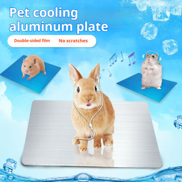 Durable & Scratch-Resistant Aluminum Cooling Plate for Pets - Summer Heat Relief Pad for Rabbits, Hamsters, Cats Outdoors - 图片 2
