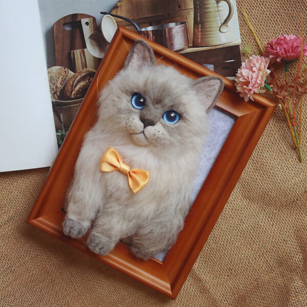 Artisan Custom Needle Felted Pet Portrait | Heirloom Memorial Frame for Cats/Dogs | Handcrafted Wool Keepsake, Unique Personalized Pet Lovers Gift - 图片 2
