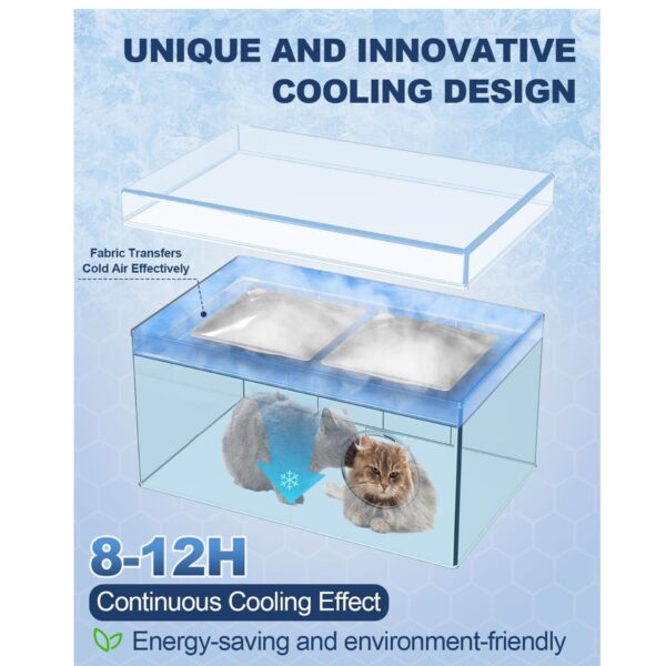 Air Conditioner Cat Bed Summer Cooling Pad - Breathable Waterproof Covered Light Blue Pet Cooler for Hot Weather - 图片 2