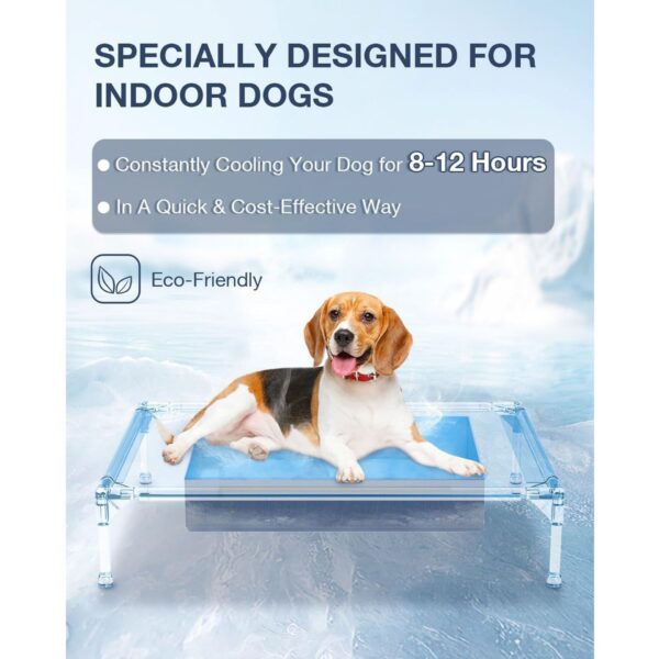 Premium Cooling Cat Bed for Hot Weather - Elevated Pet Cooling Mat with Base, Sturdy & Breathable Summer Bed for Cats and Small Dogs - Light Blue - 图片 2