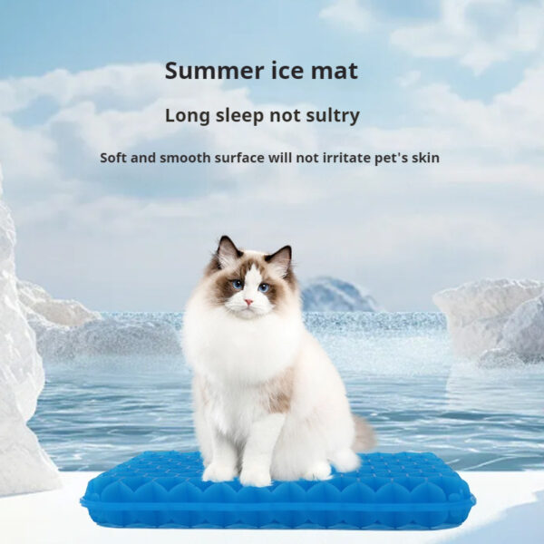 Cooling Gel Pad for Dogs & Cats - Honeycomb Car & Home Pet Mat, Breathable Summer Ice Cooling Pad for Vehicles/Beds/Crates, Non-Toxic Heat Relief - 图片 2