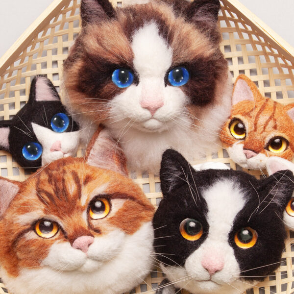 Beginner Cat Felting Kit - DIY Wool Plush Toy with Stable Base & Summer Craft Gift - 图片 2