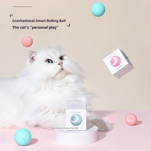Interactive Cat Roller Ball Toy - Self-Rolling Motion-Activated for Engaging Indoor Playtime (Fun for Cats)