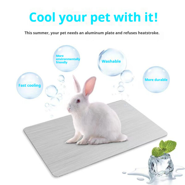 Durable & Scratch-Resistant Aluminum Cooling Plate for Pets - Summer Heat Relief Pad for Rabbits, Hamsters, Cats Outdoors - 图片 3