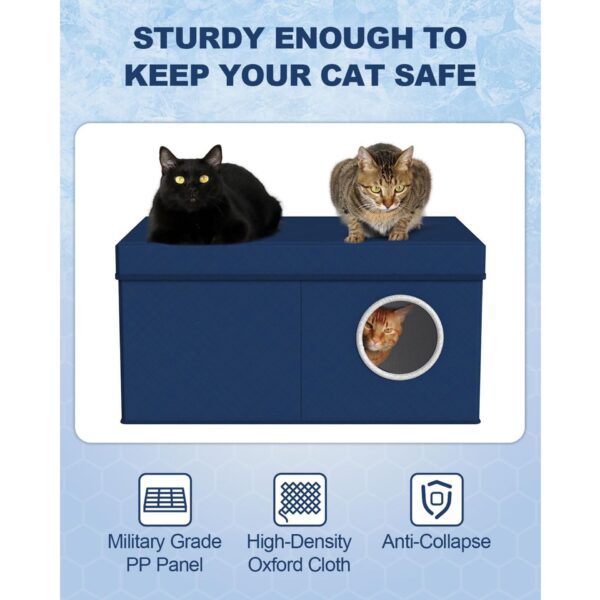 Air Conditioner Cat Bed Summer Cooling Pad - Breathable Waterproof Covered Light Blue Pet Cooler for Hot Weather - 图片 3