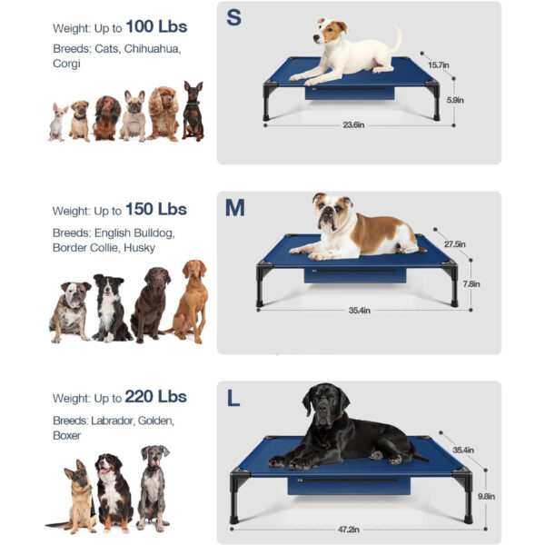 Premium Cooling Cat Bed for Hot Weather - Elevated Pet Cooling Mat with Base, Sturdy & Breathable Summer Bed for Cats and Small Dogs - Light Blue - 图片 3