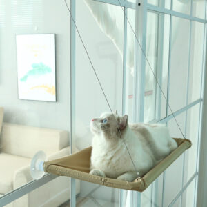 Summer Cat Window Bed - Suction Cup Hammock Perch, Foldable Cooling Pet Bed for Cats, Space-Saving No Drill Installation