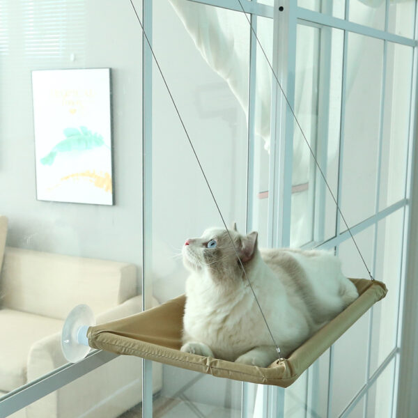 Summer Cat Window Bed - Suction Cup Hammock Perch, Foldable Cooling Pet Bed for Cats, Space-Saving No Drill Installation