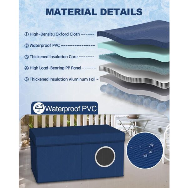 Air Conditioner Cat Bed Summer Cooling Pad - Breathable Waterproof Covered Light Blue Pet Cooler for Hot Weather - 图片 4