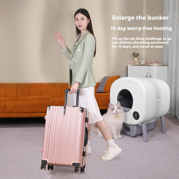 Enclosed Self-Cleaning Cat Litter Box - Large Capacity AutoScooper, Odor-Free Waste Disposal with APP Control & Trash Bags Included - 图片 4