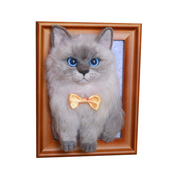 Artisan Custom Needle Felted Pet Portrait | Heirloom Memorial Frame for Cats/Dogs | Handcrafted Wool Keepsake, Unique Personalized Pet Lovers Gift - 图片 5