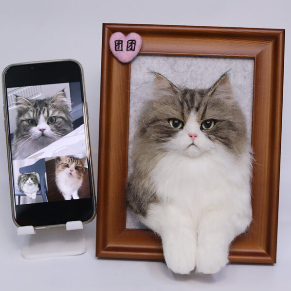 Artisan Custom Needle Felted Pet Portrait | Heirloom Memorial Frame for Cats/Dogs | Handcrafted Wool Keepsake, Unique Personalized Pet Lovers Gift - 图片 6