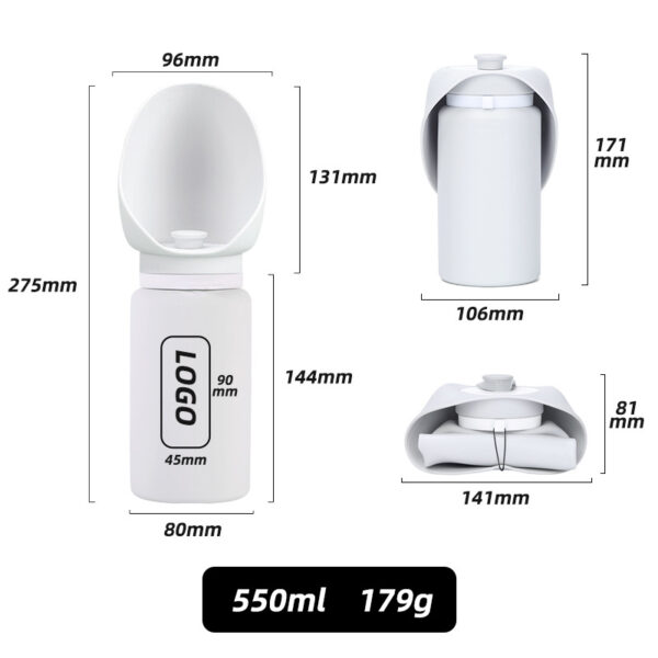 Portable Dog Water Bottle Leak Proof - Collapsible Travel Bowl for Summer Outdoor Walking, Hiking & Travel - 图片 7
