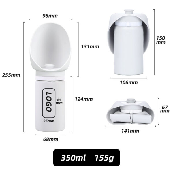 Portable Dog Water Bottle Leak Proof - Collapsible Travel Bowl for Summer Outdoor Walking, Hiking & Travel - 图片 8