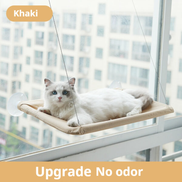 Summer Cat Window Bed - Suction Cup Hammock Perch, Foldable Cooling Pet Bed for Cats, Space-Saving No Drill Installation - 图片 5