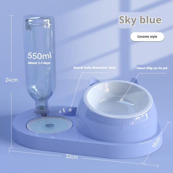 Summer Auto-Refill Pet Bowl Set - Dual Stainless Steel Food & Water Dish for Cats Dogs, Spill-Proof Snack Port, Detachable Base - 图片 17