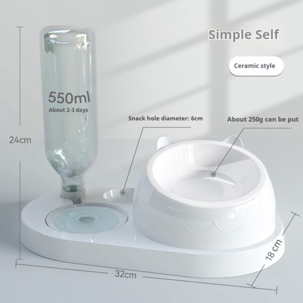 Summer Auto-Refill Pet Bowl Set - Dual Stainless Steel Food & Water Dish for Cats Dogs, Spill-Proof Snack Port, Detachable Base - 图片 9