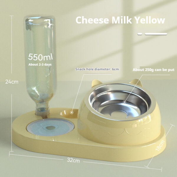 Summer Auto-Refill Pet Bowl Set - Dual Stainless Steel Food & Water Dish for Cats Dogs, Spill-Proof Snack Port, Detachable Base - 图片 14