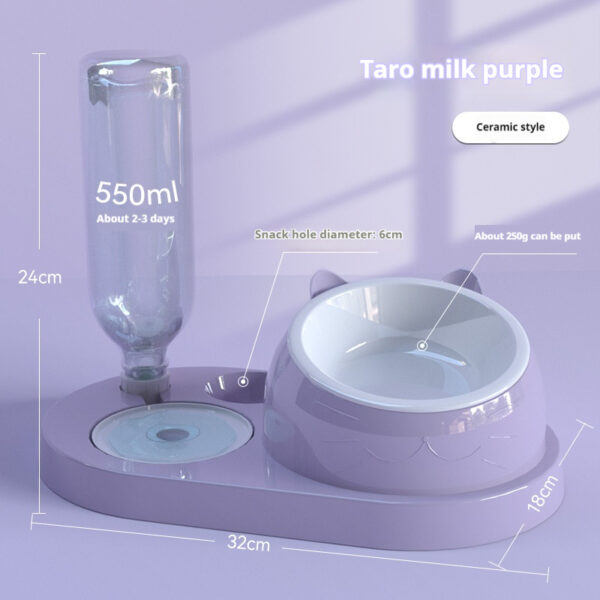 Summer Auto-Refill Pet Bowl Set - Dual Stainless Steel Food & Water Dish for Cats Dogs, Spill-Proof Snack Port, Detachable Base - 图片 19