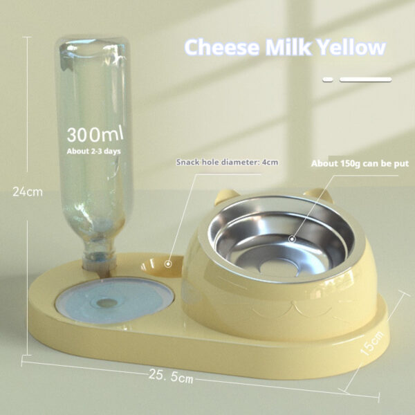 Summer Auto-Refill Pet Bowl Set - Dual Stainless Steel Food & Water Dish for Cats Dogs, Spill-Proof Snack Port, Detachable Base - 图片 28