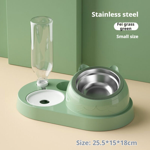 Summer Auto-Refill Pet Bowl Set - Dual Stainless Steel Food & Water Dish for Cats Dogs, Spill-Proof Snack Port, Detachable Base - 图片 20