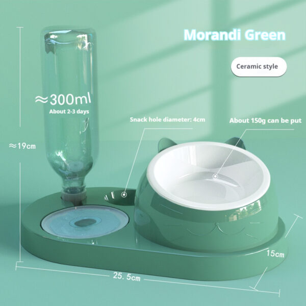 Summer Auto-Refill Pet Bowl Set - Dual Stainless Steel Food & Water Dish for Cats Dogs, Spill-Proof Snack Port, Detachable Base - 图片 21