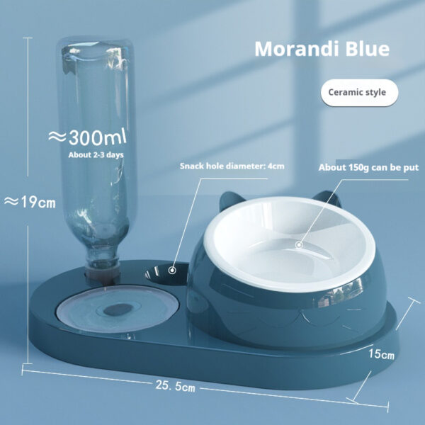 Summer Auto-Refill Pet Bowl Set - Dual Stainless Steel Food & Water Dish for Cats Dogs, Spill-Proof Snack Port, Detachable Base - 图片 27