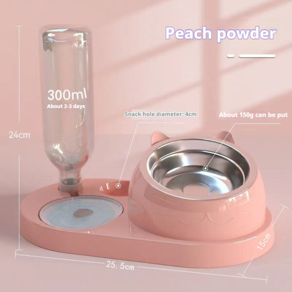 Summer Auto-Refill Pet Bowl Set - Dual Stainless Steel Food & Water Dish for Cats Dogs, Spill-Proof Snack Port, Detachable Base - 图片 24