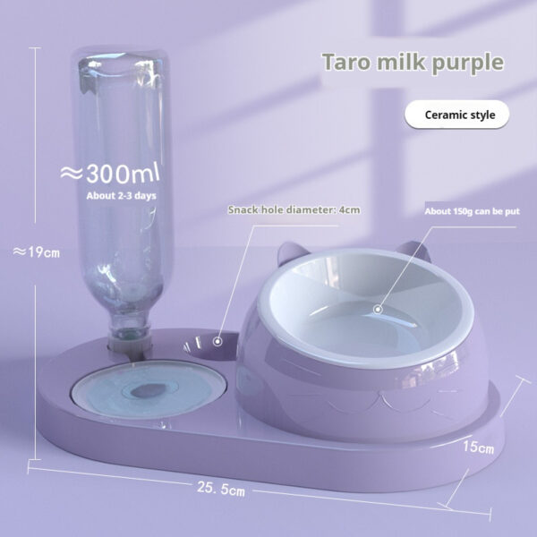Summer Auto-Refill Pet Bowl Set - Dual Stainless Steel Food & Water Dish for Cats Dogs, Spill-Proof Snack Port, Detachable Base - 图片 31