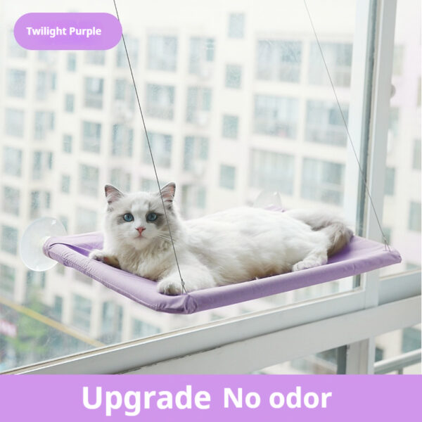 Summer Cat Window Bed - Suction Cup Hammock Perch, Foldable Cooling Pet Bed for Cats, Space-Saving No Drill Installation - 图片 8