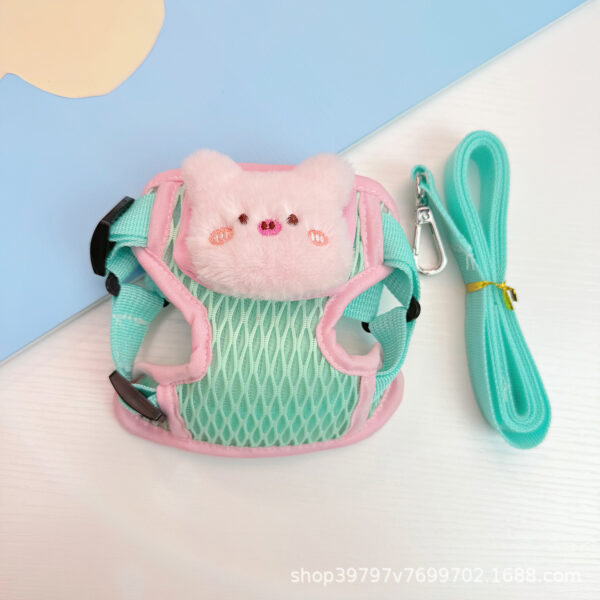 Summer Dog Cat Harness Vest with 3D Plush Toy, Adjustable Reflective Pet Lead, Free Leash Included - Wholesale Bulk Pack - 图片 2