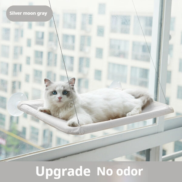 Summer Cat Window Bed - Suction Cup Hammock Perch, Foldable Cooling Pet Bed for Cats, Space-Saving No Drill Installation - 图片 7