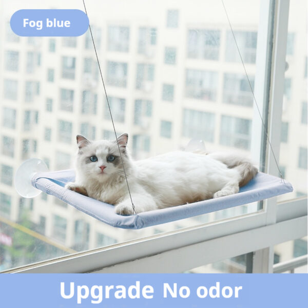 Summer Cat Window Bed - Suction Cup Hammock Perch, Foldable Cooling Pet Bed for Cats, Space-Saving No Drill Installation - 图片 6