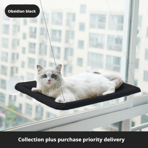 Summer Cat Window Bed - Suction Cup Hammock Perch, Foldable Cooling Pet Bed for Cats, Space-Saving No Drill Installation - 图片 4
